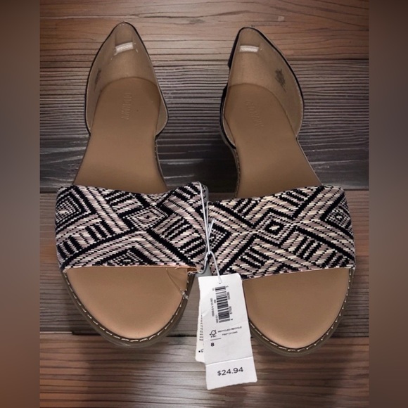 Old Navy Shoes - Old Navy Women’s Woven Slide Sandals Size 8 Neutral Boho Flats NWT